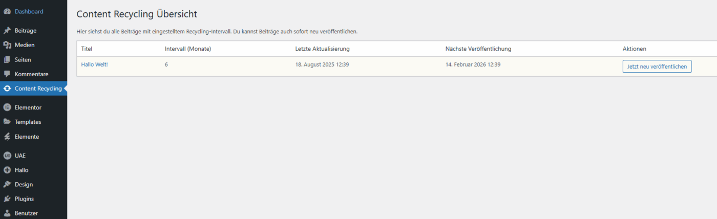 Content Recycling Manager - WordPress Plugin – Bild 3