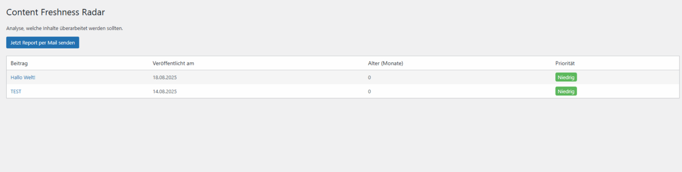 Content Freshness Radar - WordPress Plugin – Bild 3