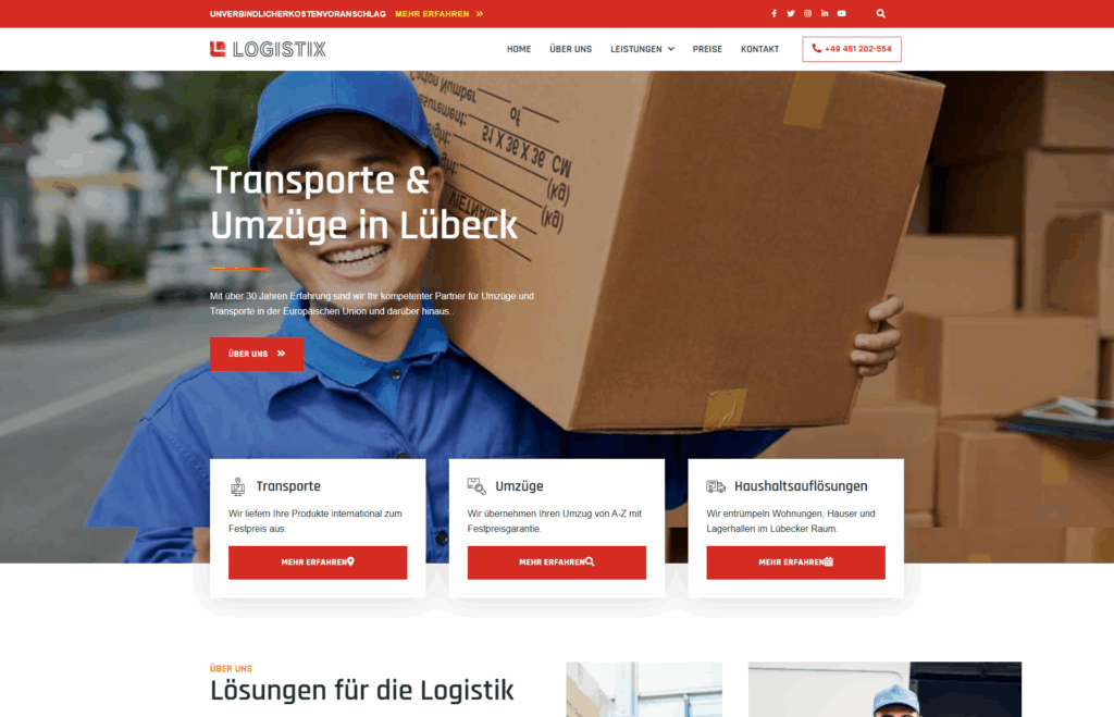 Webdesign Referenz Umzugsunternehmen