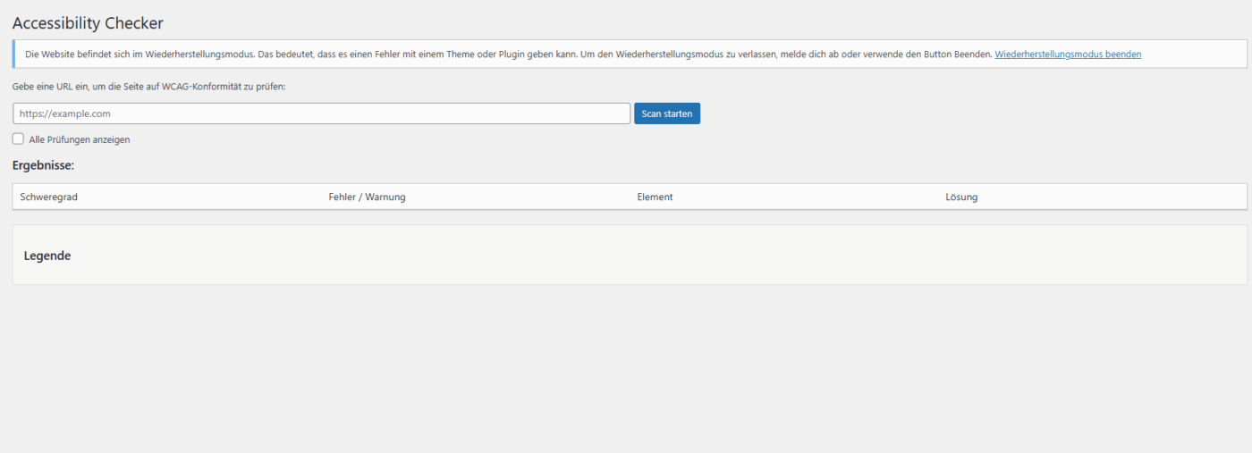 My Accessibility Checker – WordPress Plugin – Bild 3