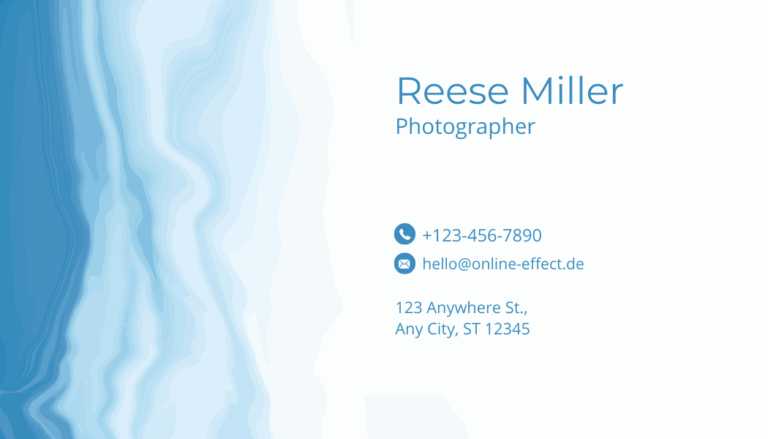 Blue And White Marble Business Card