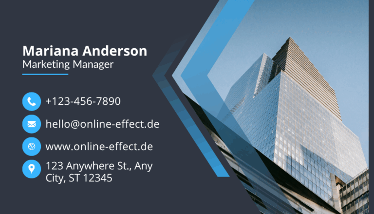 Blue Black Modern Business Card