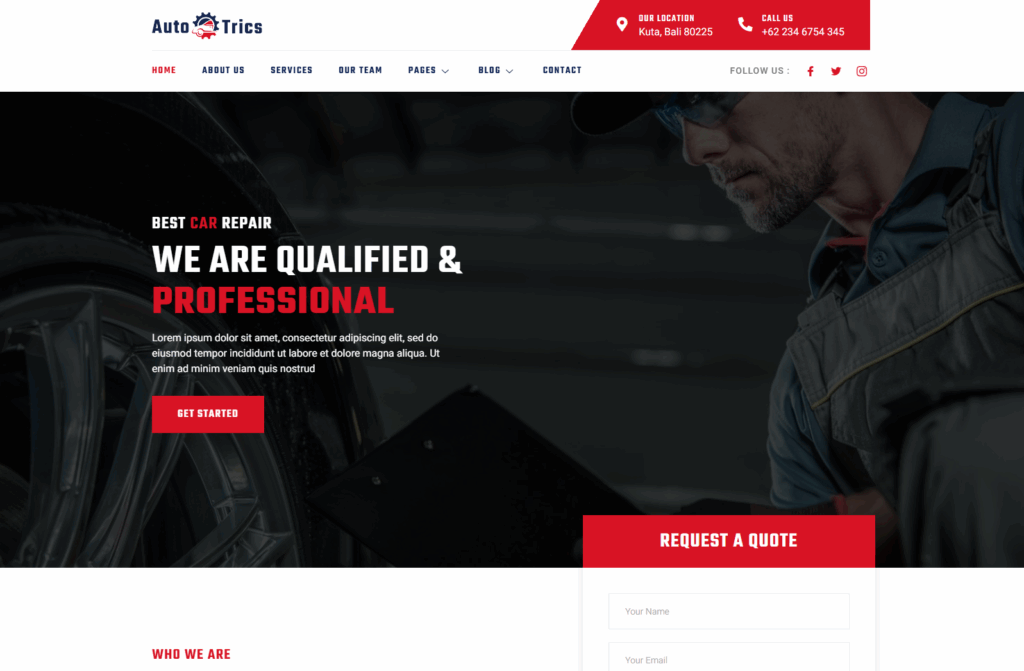 Webdesign Referenz Kfz Werkstatt