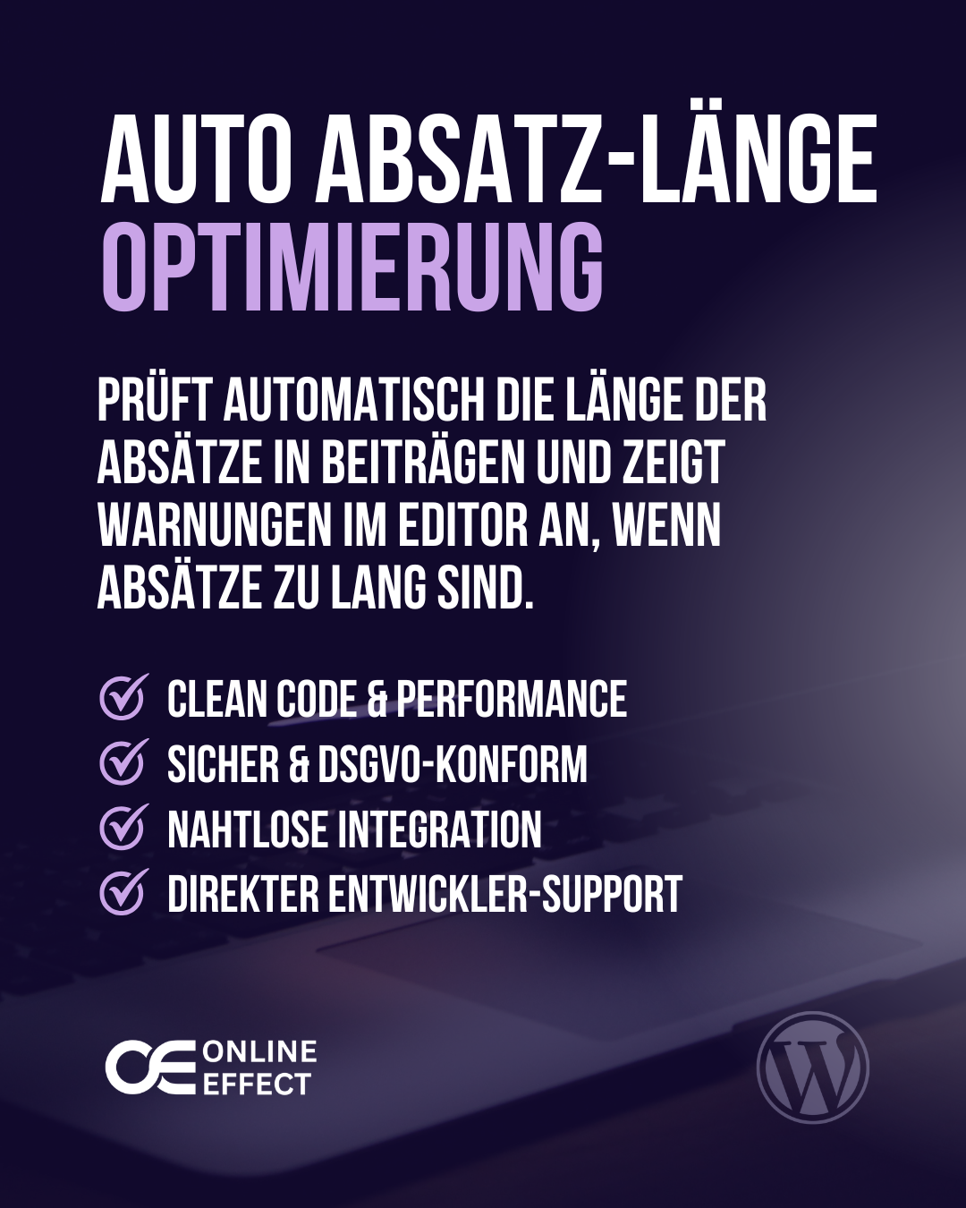 Auto Absatz-Länge Optimierung WordPress Plugin