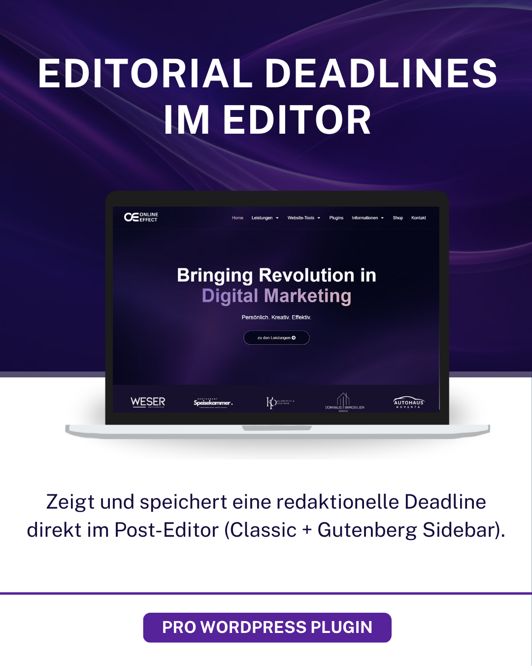 Editorial Deadlines im Editor WordPress Plugin