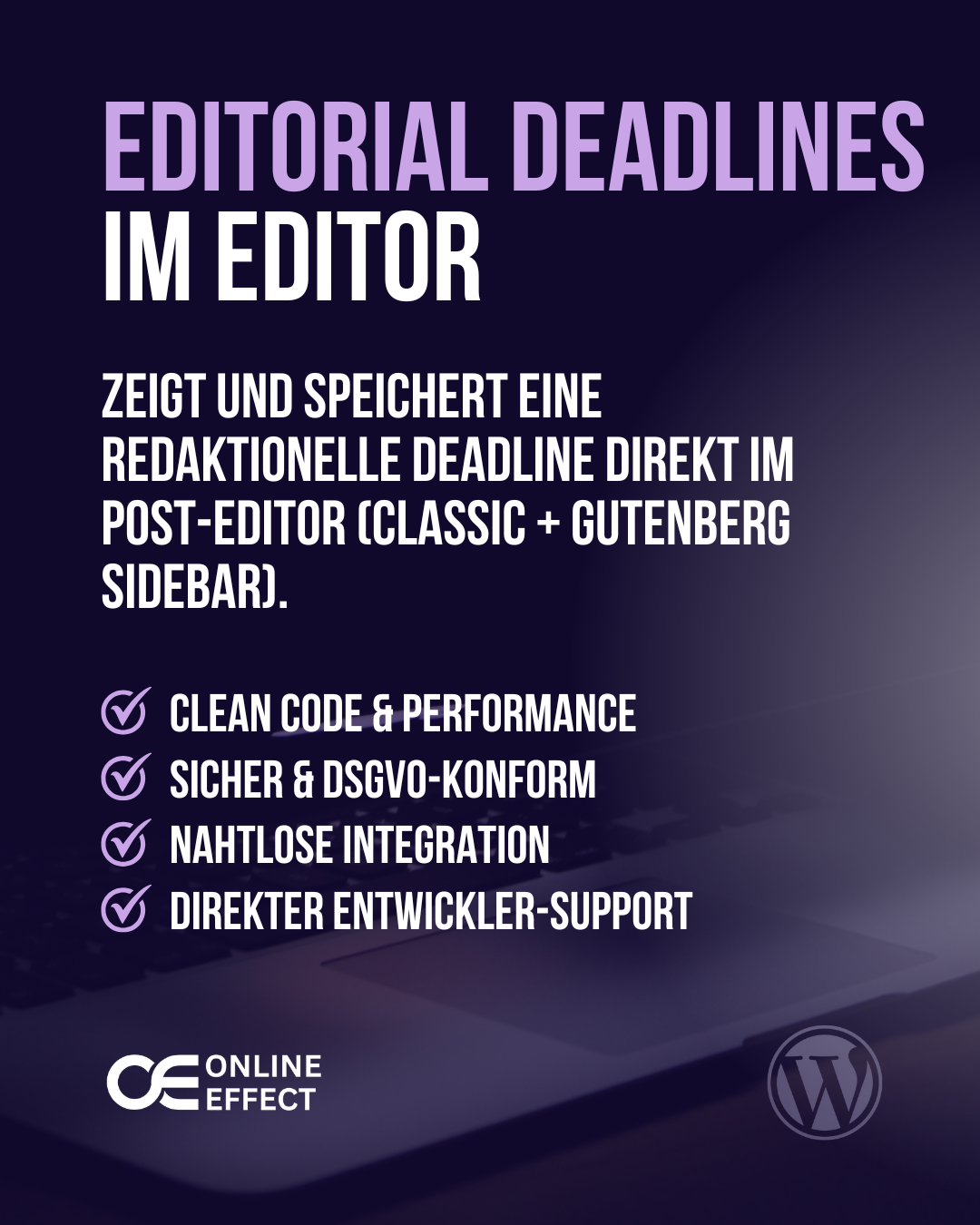 Editorial Deadlines im Editor WordPress Plugin